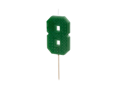 Świeczka urodzinowa Cyferka 8 6cm zielony 031364