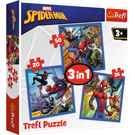Puzzle trefl 3w1 20,36,50 spider-man