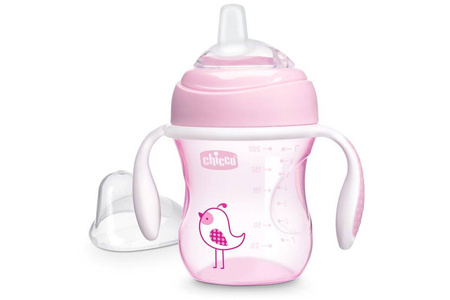 Chicco Pierwszy kubek treningowy z miękkim ustnikiem 4M+ 200ml pink 069972 