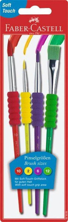 Faber-Castell Pędzle szkolne 4szt z miękkim uchwytem 816003