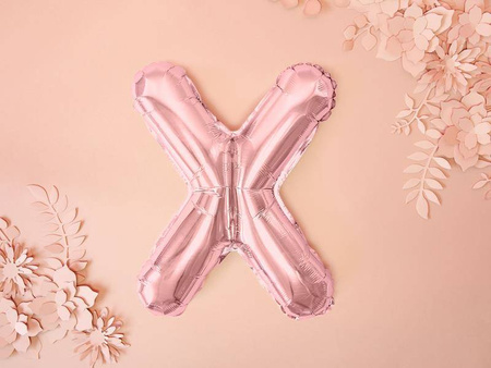Balon foliowy litera "x", 35cm, różowe złoto