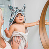 Babyono Okrycie kąpielowefrotte z uszkami Bunny Ears 100x100 cm grey 413524