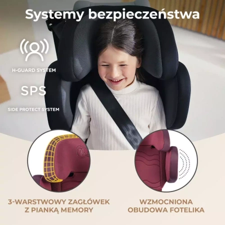 Kinderkraft XPAND 2 i-Size 100-150 cm Cherry Pearl Fotelik samochodowy 921935
