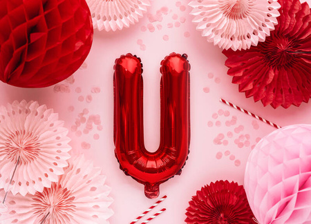 Balon foliowy litera U czerwony 35cm 169982