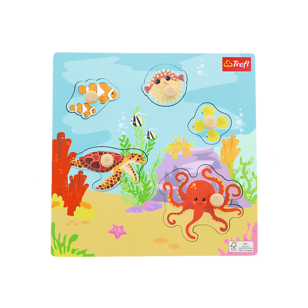 Trefl Zabawka drewniana Puzzle mini Under water 616262