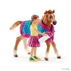 Schleich źrebię z kocem 012419