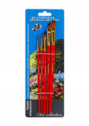 PĘDZLE ARTYSTYCZNE SYNTETYCZNE RÓŻNE 5szt 506132