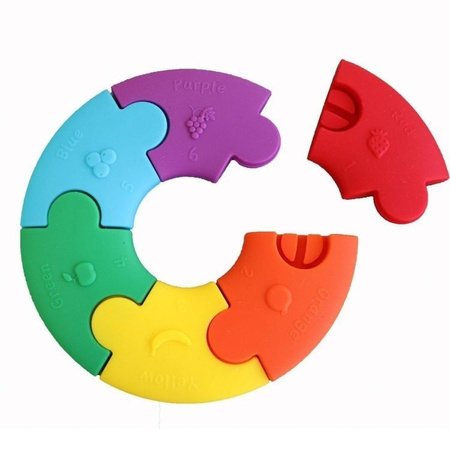 Pierwsze puzzle sensoryczne, tęczowe kółko, jellystone design