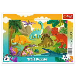 Puzzle Trefl 15 Ramkowe Dinozaury 313598