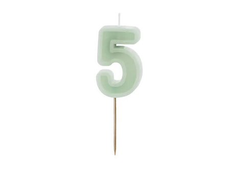 Świeczka urodzinowa Cyferka 5 6cm zielony 050600