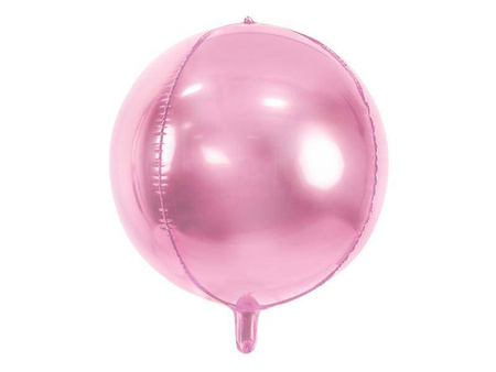Balon foliowy kula, 40cm, jasny różowy