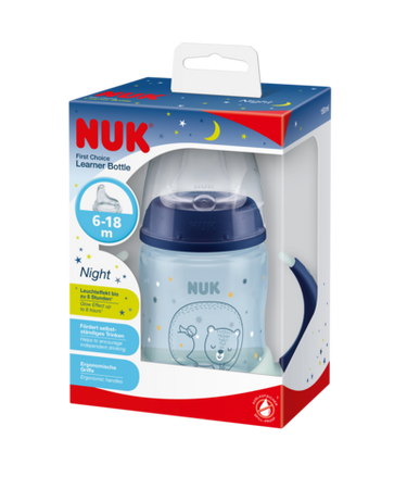 Nuk FC PP Butelka150 ml z uchwytami świecącymi w ciemności Night ustnik silikonowy 3742639