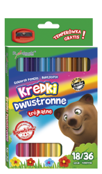 Maj kredki ołówkowe 18/36kol 18cm pud.+Temperówka standard