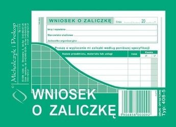 Druk wniosek o zaliczkę 408-5 a6