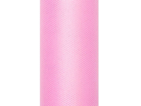 Tiul gładki, j. różowy, 0,15 x 9m (1 szt. / 9 mb.)
