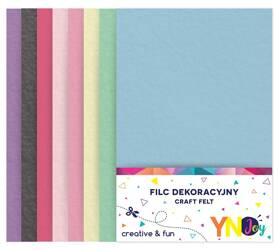 Filc dekoracyjny 8szt pastel 279378