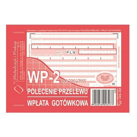 Druk polecenie przel/wpłata got. A6 2-odc. 449-5