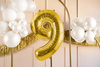Balon foliowy cyfra 9 72cm jasny złoty 033702