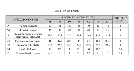 SWETER LE TIGRE 80 CZARNY PINOKIO