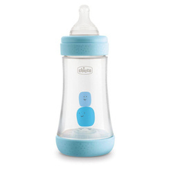 Chicco Butelka Antykolkowa Perfect5 240 ml kol.light blue smoczek silikonowy przepływ średni 2M+boy 122035