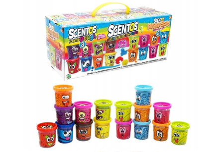 Scentos Pachnący zestaw Ciastolina 8 szt. Piasek kinetyczny 8 szt. 404492
