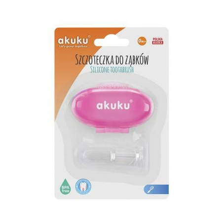 Akuku szczoteczka silikonowa w etui pink (12/24/144) 002658