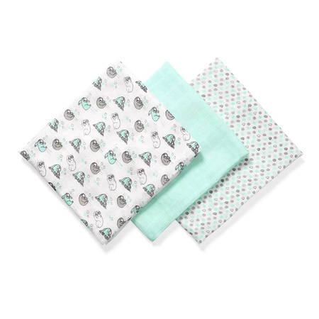 Babyono naturalne pieluszki z włókien bambusa organicznego miętowe 409763