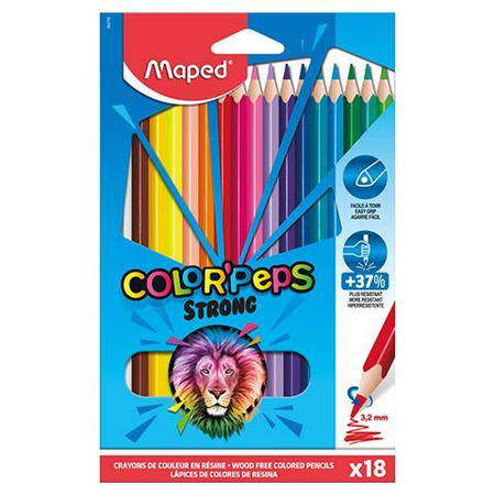 Kredki colorpeps strong trójkątne 18kol maped