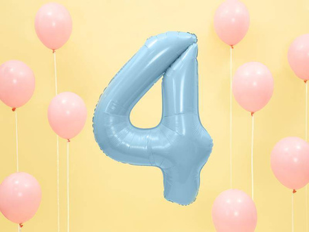 Balon foliowy cyfra 4 jasny niebieski 86cm 795020