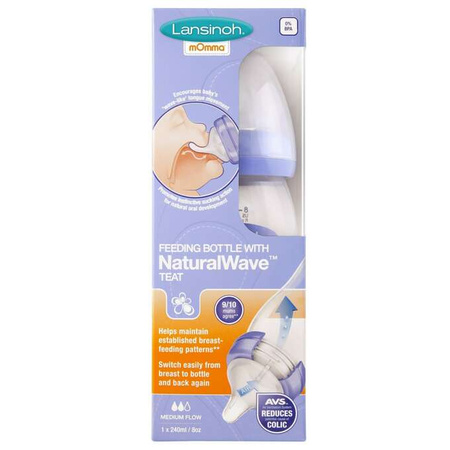 Lansinoh butelka 240ml ze smoczkiem naturalwave 999518