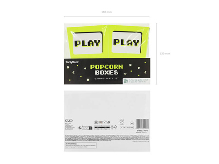 Pudełka na popcorn Play 7x7x12cm 6szt 029934