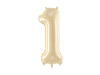 Balon foliowy cyfra 1 72cm beż 034983