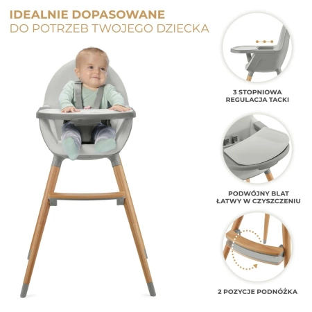 Kinderkraft Fini 2 Grey Krzesełko do karmienia 924509