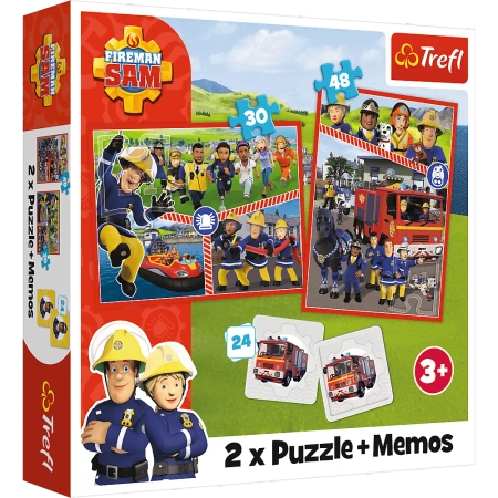 Puzzle Trefl 2w1 + memos Drużyna Strażaka Sama 933345