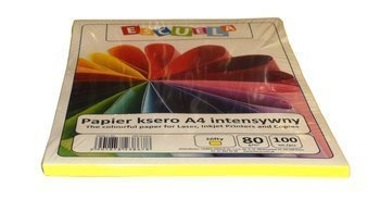 Papier ksero escuela a4 a'100 80g kolor intensywny żółty 238678