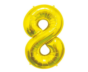 Balon foliowy B&C Cyfra 8 złota 85 cm AA 181043
