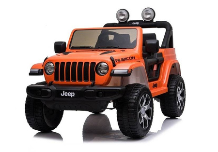 Auto na akumulator Jeep Rubicon 4x4 pomarańczowy 