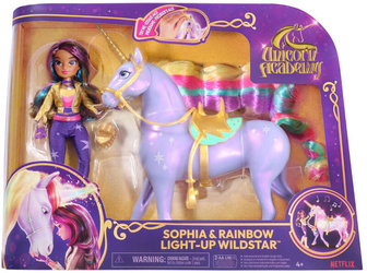 Unicorn Academy Zestaw Sophia & Wildstar lalka i jednorożec ze światłem 043084