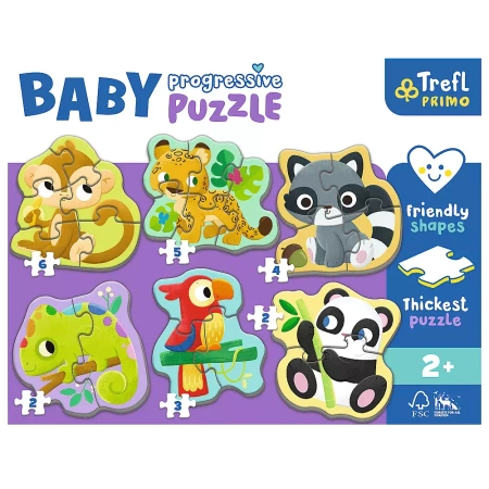 Puzzle Trefl Baby Progressive Zwierzęta exotic 440058
