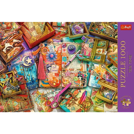 Puzzle Trefl 1000 Premium Plus Tea Time Biurko pełne inspiracji 108491