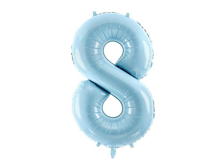 Balon foliowy cyfra 8 jasny niebieski 86cm 795105