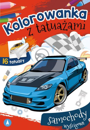 Kolorowanka z tatuażami samochody wyścigowe 076431