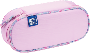 Piórnik z klapką Oxford Flowers różowy 241660