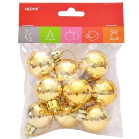 Bombki disco 9szt złote 226233