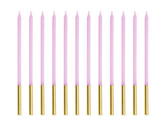 Świeczki urodzinowe gładkie fiolet 12szt 14cm 067721
