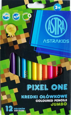 Kredki ołówkowe 12kol okrągłe Jumbo ASTRAKIDS Pixel One 181318