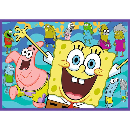 Puzzle Trefl 4x250 Szalony świat Sponge Boba 133424
