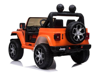 Auto na akumulator Jeep Rubicon 4x4 pomarańczowy 