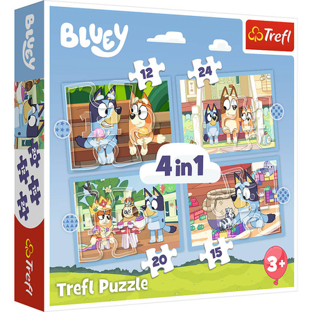 Puzzle Trefl 4w1 Bluey i jego świat 346374