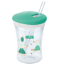 Nuk Kubek niekapek Evolution Action Cup 230ml 12m z silikonową słomką zielony